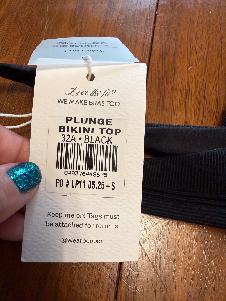 Pepper Plunge Bikini Top Black Sz 32a — image 3 of 3